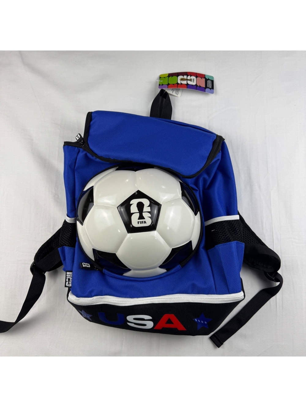 *NEW* 2026 Blue USA Soccer Ball hard shell Backpack FIFA Logo